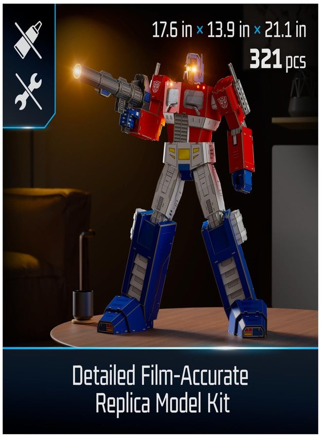 4D Build, Transformers Optimus Prime 3D Model Kit with LED Lights, Transformers Collectibles & Desk Décor, Building Toys, 321 Pieces, 3D Puzzles, Gift Ideas for Ages 12 & Up. - Image 2
